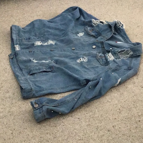 Ripped Denim Jacket - Picture 2 of 4